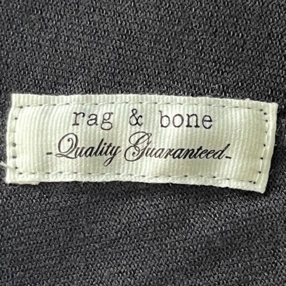 rag & bone Lea Polo Shirt Long Sleeves 5 Buttons Black Size Large MSRP $158 NWT - Picture 10 of 15